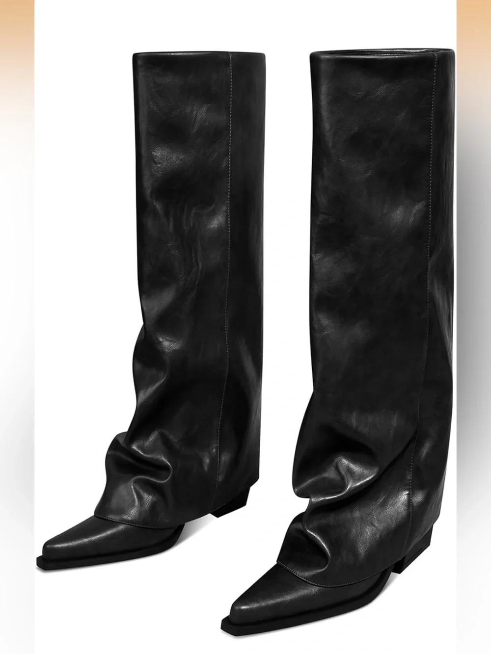 Black Women's Knee-High Leather Boots